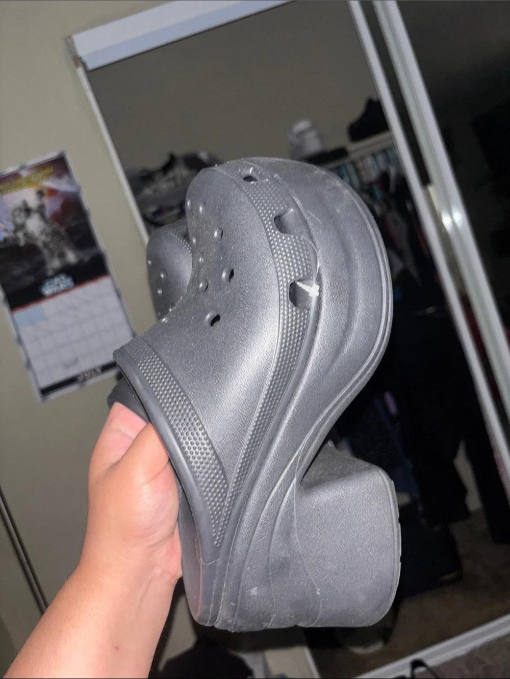 CROCS Elevated Platform Clog in Charcoal